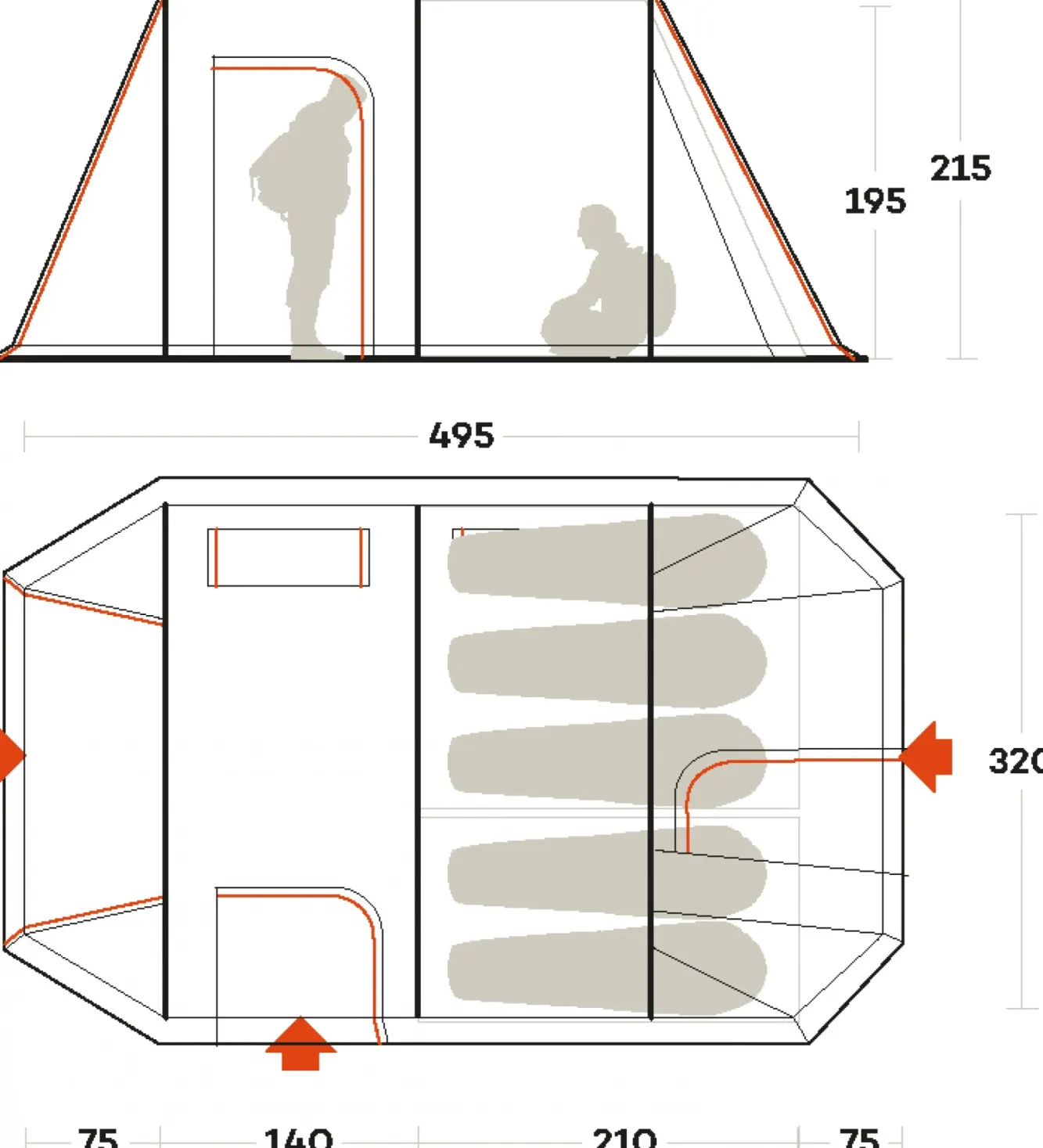 Ferrino TENDA CHANTY 5 DELUXE> Famiglia | Camping